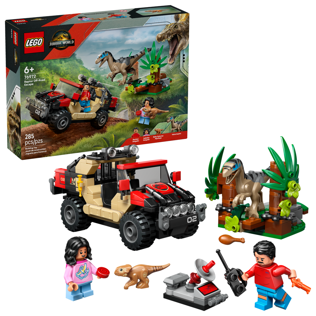 LEGO Jurassic World - Raptor: Verfolgungsjagd mit dem Geländewagen (76972)