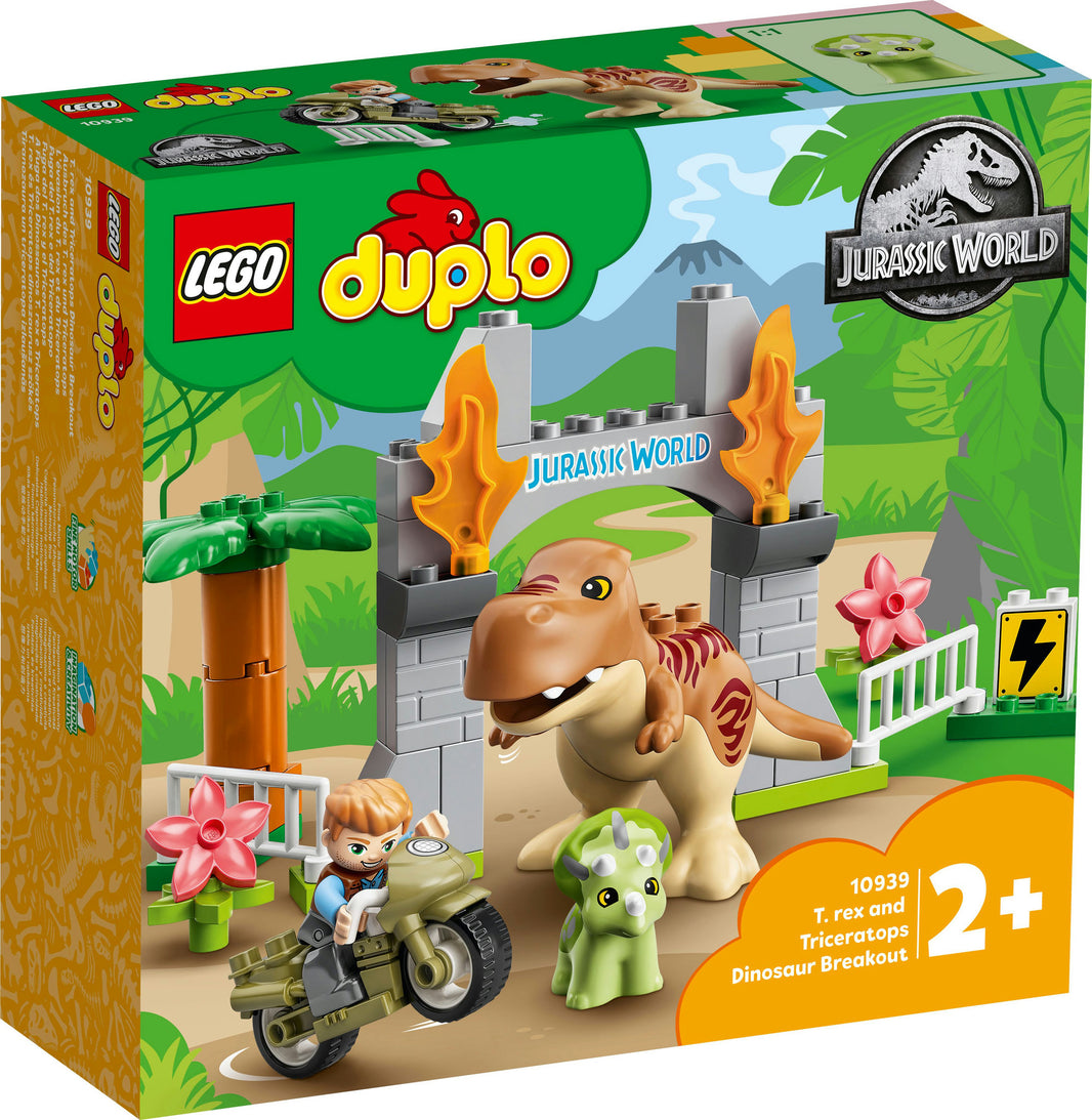 LEGO DUPLO Jurassic World - Ausbruch des T.Rex und Triceratops (10939)