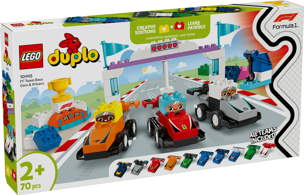 LEGO DUPLO Town - F1 Team Rennautos mit Rennfahrern (10445) – im GOLDSTEIN.SHOP verfügbar mit Gratisversand ab Schweizer Lager