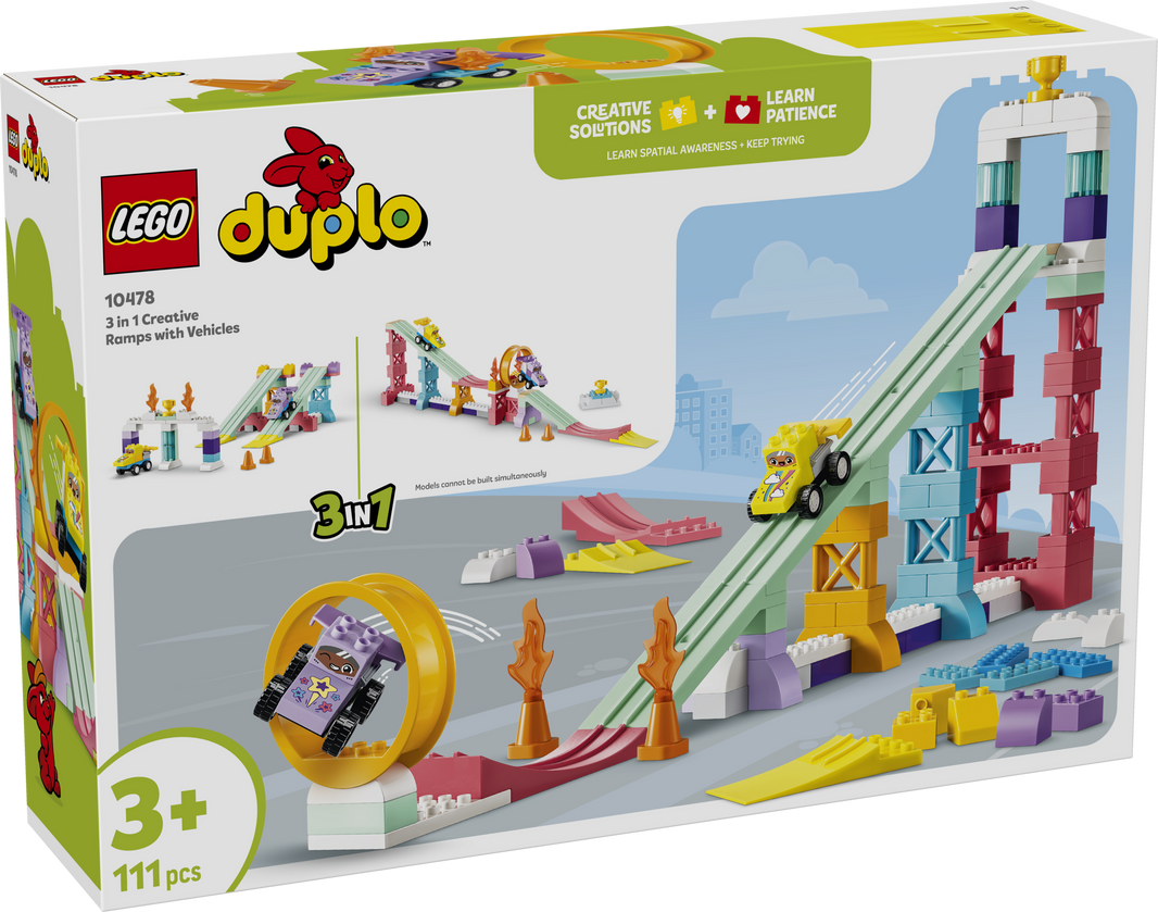 LEGO DUPLO - Kreative Sprungschanzen mit kleinen Flitzern 3-in-1-Set (10478)