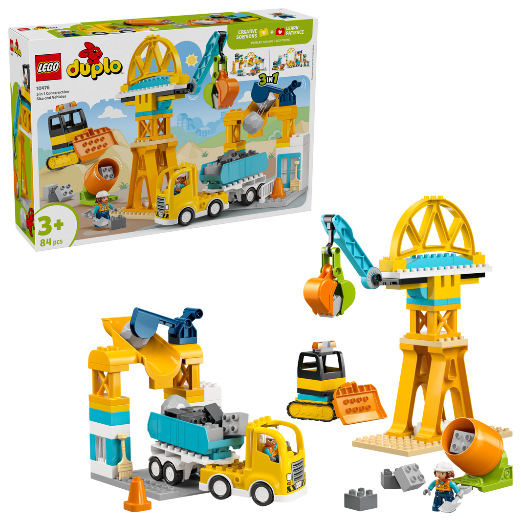 LEGO DUPLO - Baustelle mit Baufahrzeugen – 3-in-1-Set (10476)
