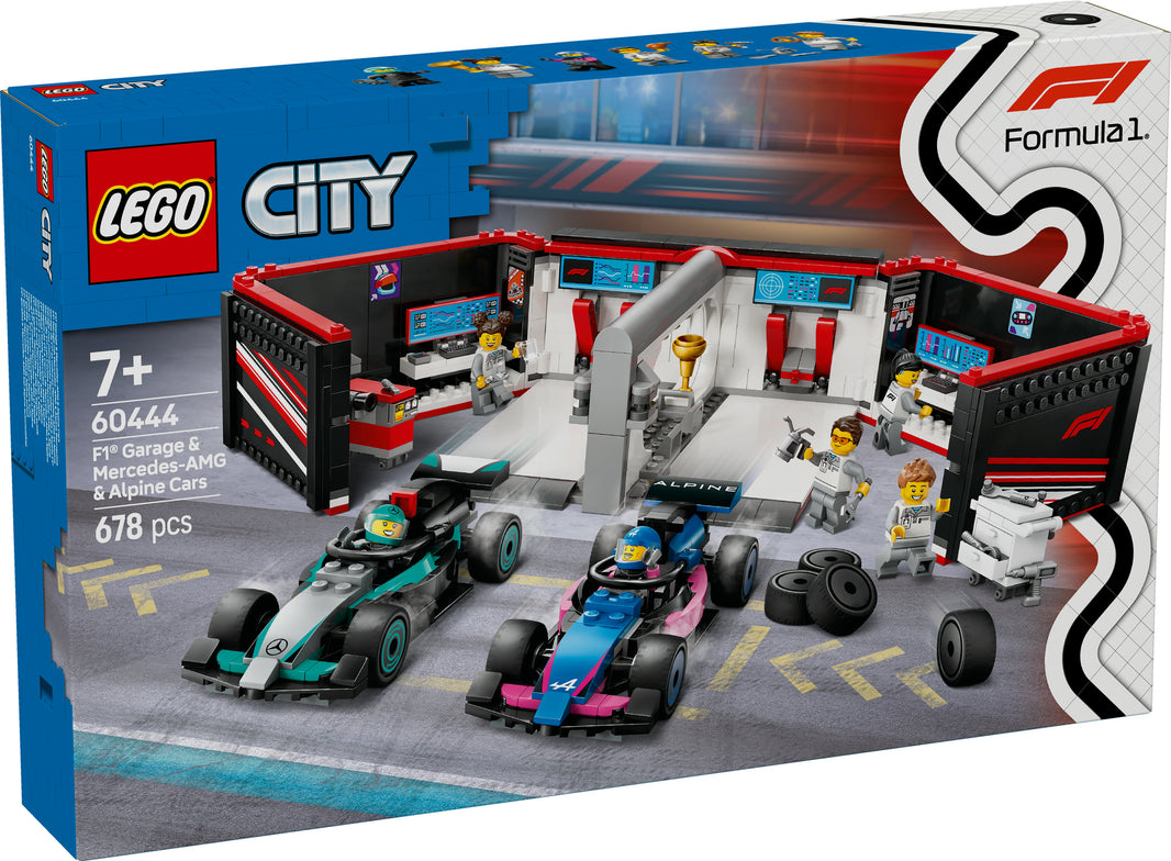 LEGO City - F1 Garage mit Mercedes-AMG & Alpine Rennautos (60444) – im GOLDSTEIN.SHOP verfügbar mit Gratisversand ab Schweizer Lager