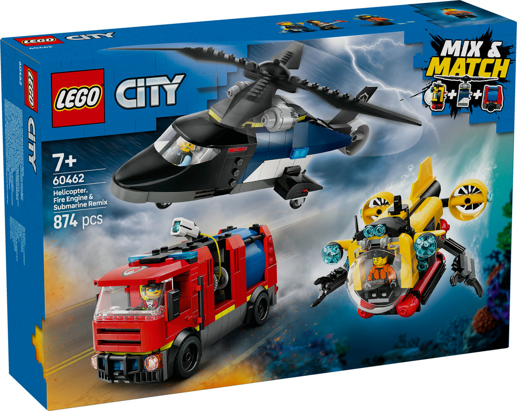 LEGO City - Kombinationsset mit Hubschrauber, Löschauto und U-Boot (60462) – im GOLDSTEIN.SHOP verfügbar mit Gratisversand ab Schweizer Lager