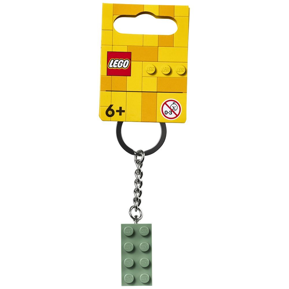 LEGO Schlüsselanhänger mit sandgrünem 2x4 Stein (854159) - im GOLDSTIEN.SHOP verfügbar mit Gratisversand ab Schweizer Lager! (673419361347)